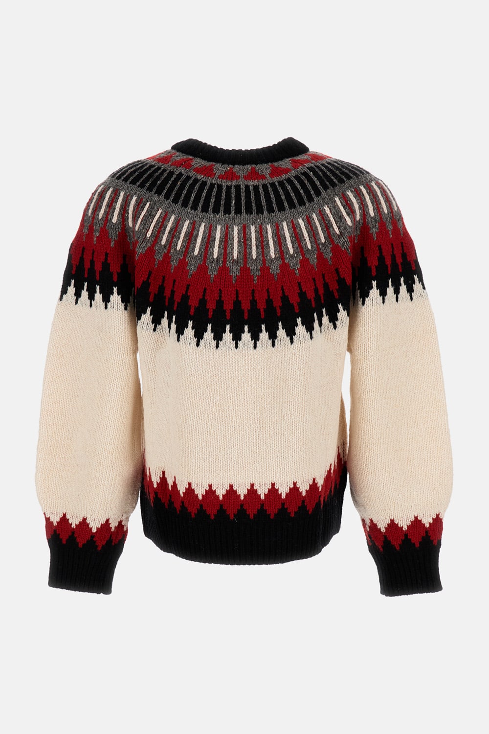 Polo Ralph Lauren Wool Blend Long Sleeve Crew Neck Sweater Authentic Cream Multi In Multi