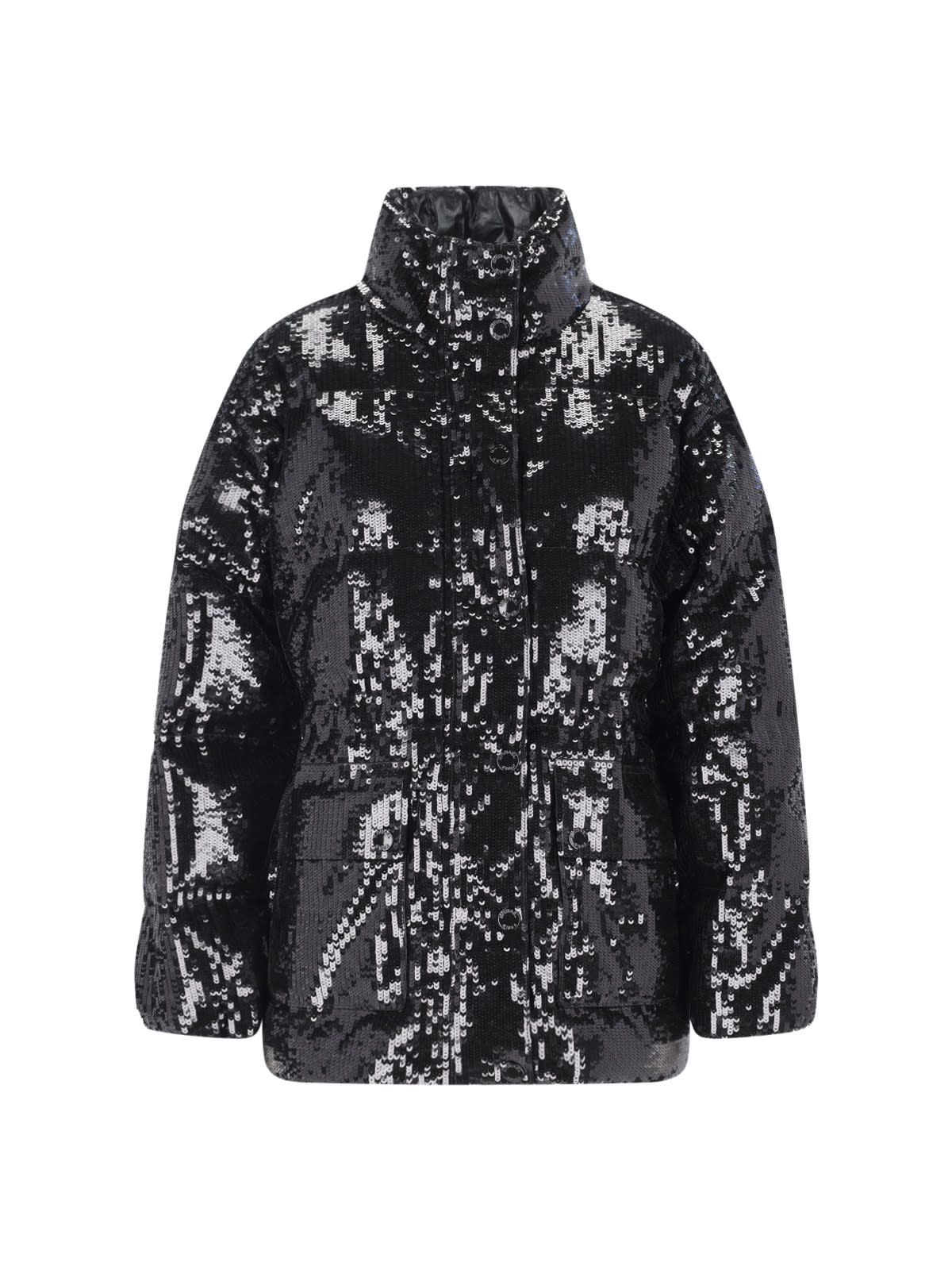 michael kors sequin embellished puffer jacket