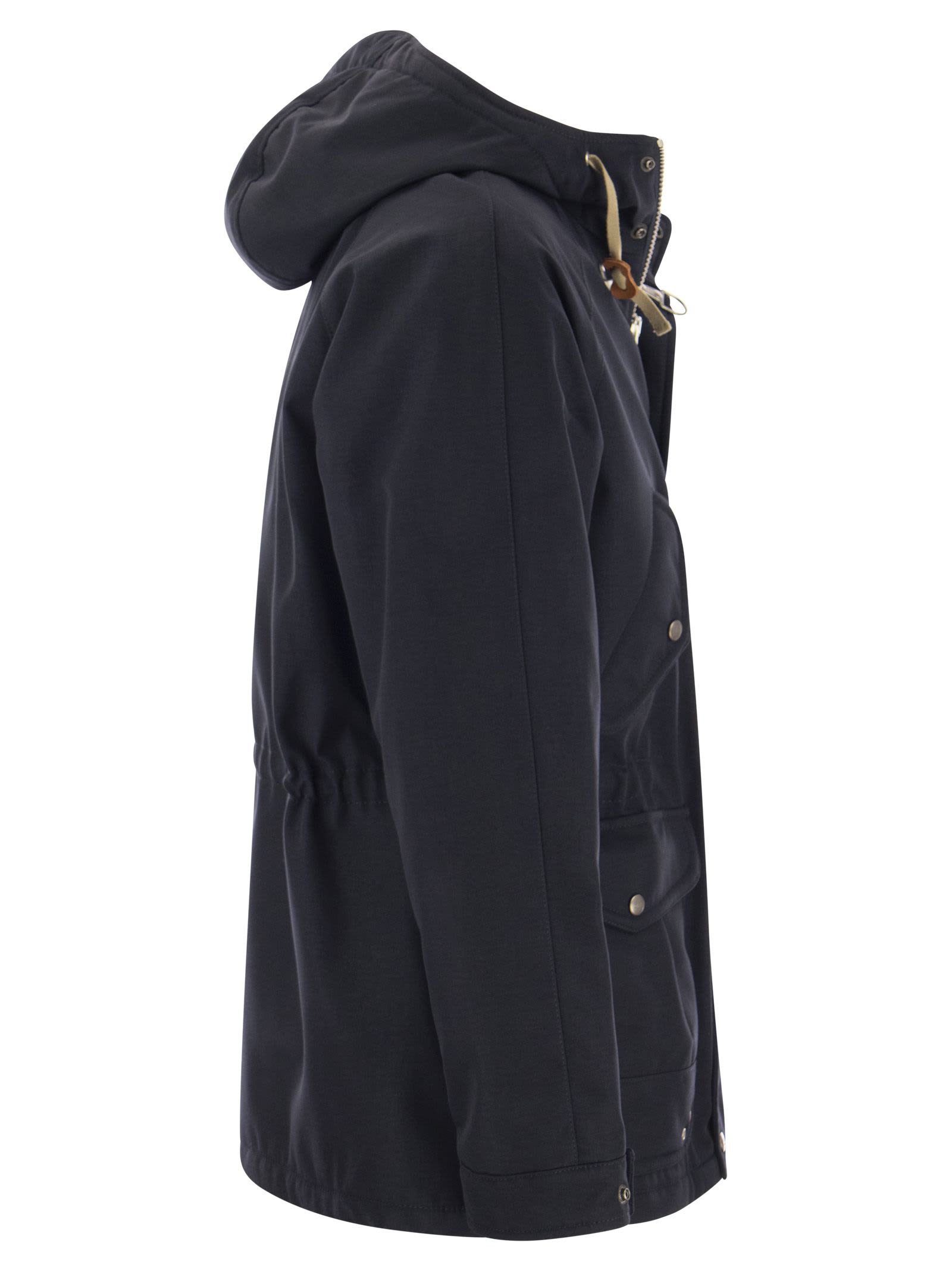 Shop Fay Archive Hooded Parka Coat In Blu Denim