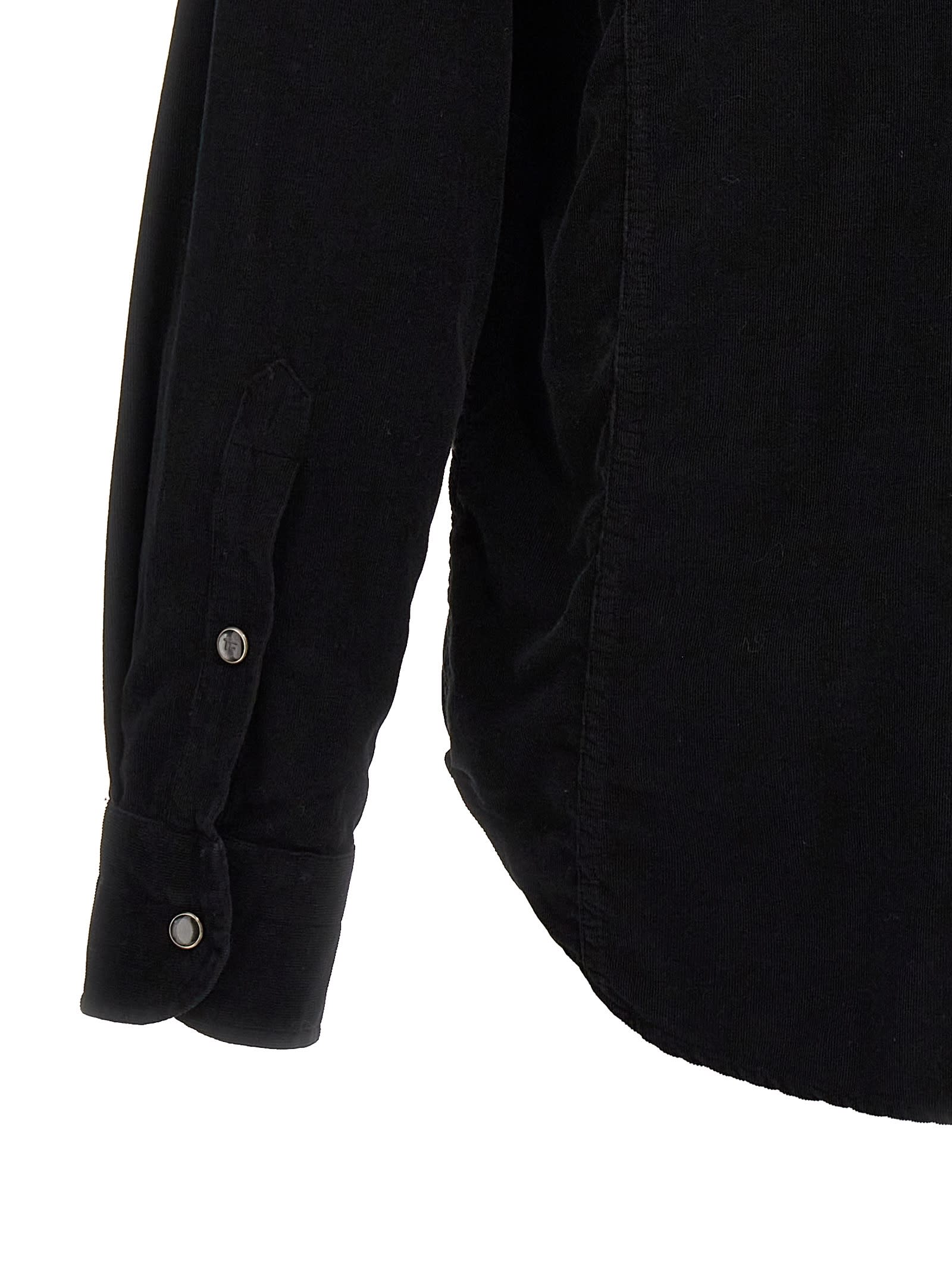 Shop Tom Ford Corduroy Shirt In Black