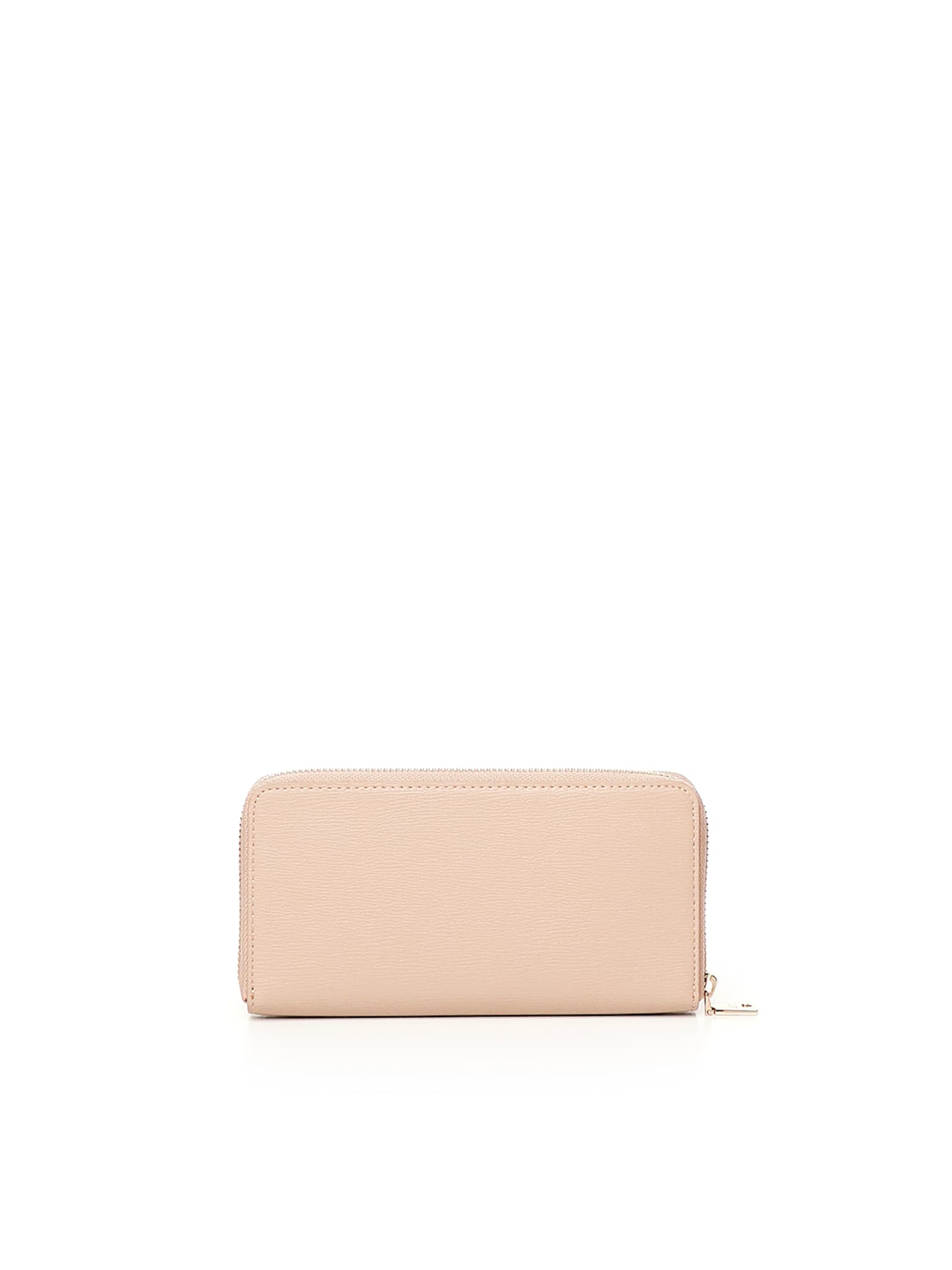 Love Moschino Zip Around Wallet With Logo In Pink