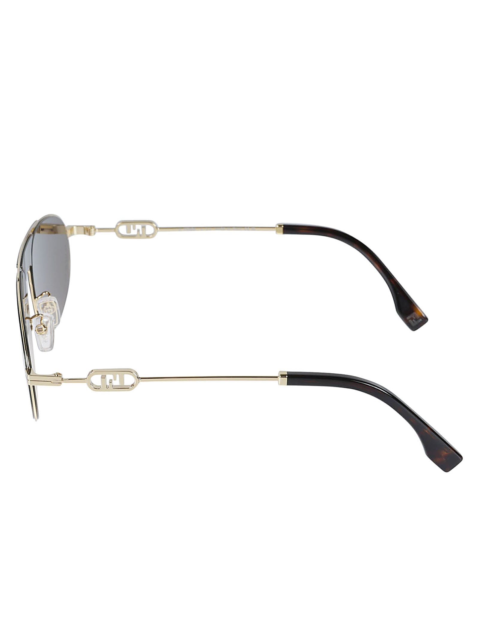 Shop Fendi Oval Aviator Sunglasses In 30e
