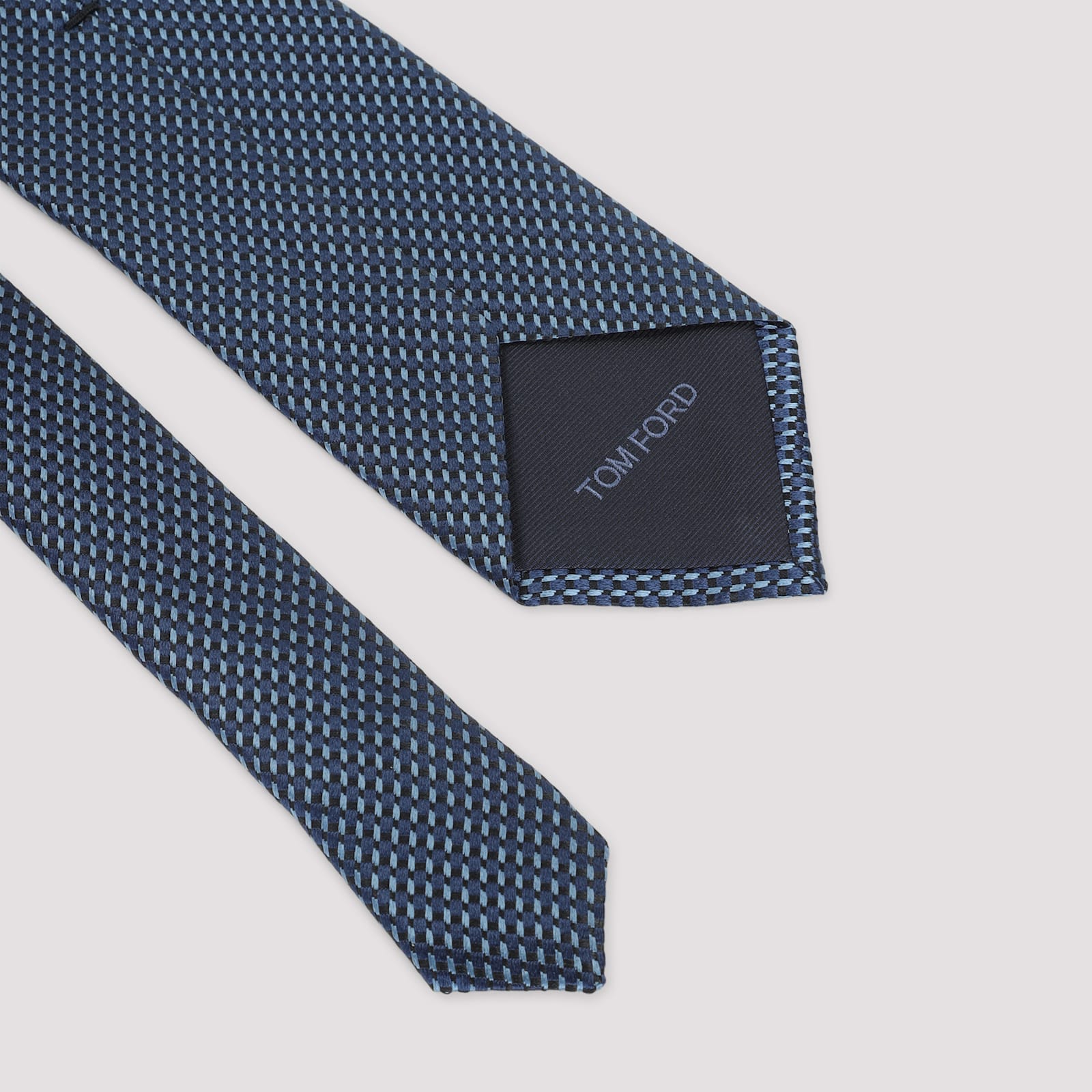 Tom Ford Silk Tie With Textured Pattern In Blue