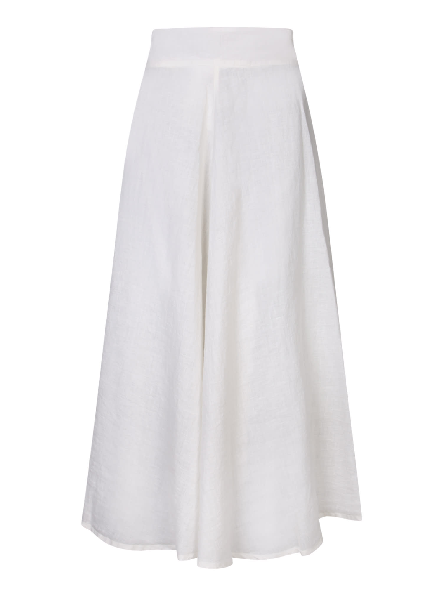 Butter-colored Long Linen Skirt