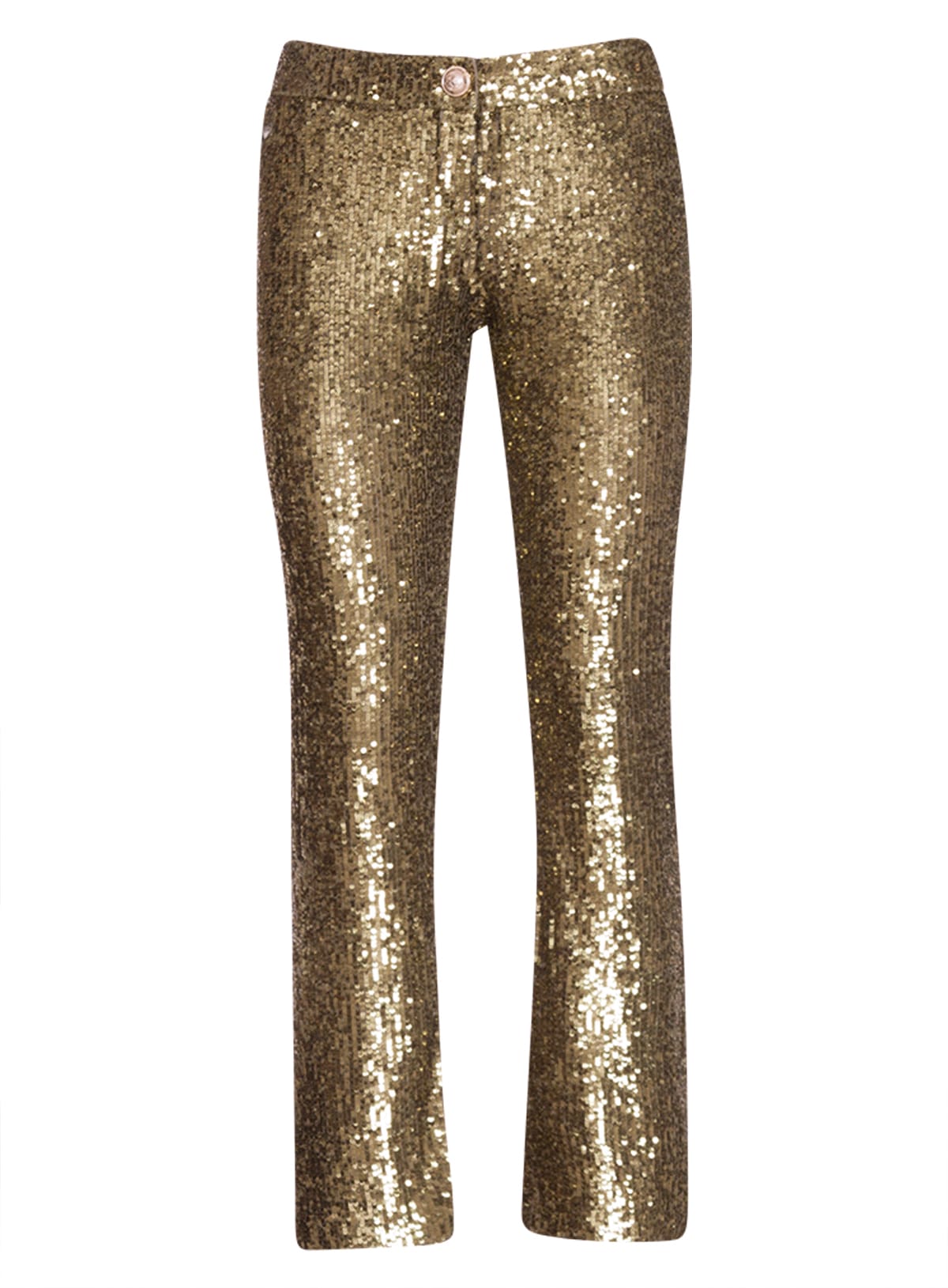 BALMAIN CROPPED SEQUINED STRETCH-TULLE FLARED PANTS,TF15234X353 7UA
