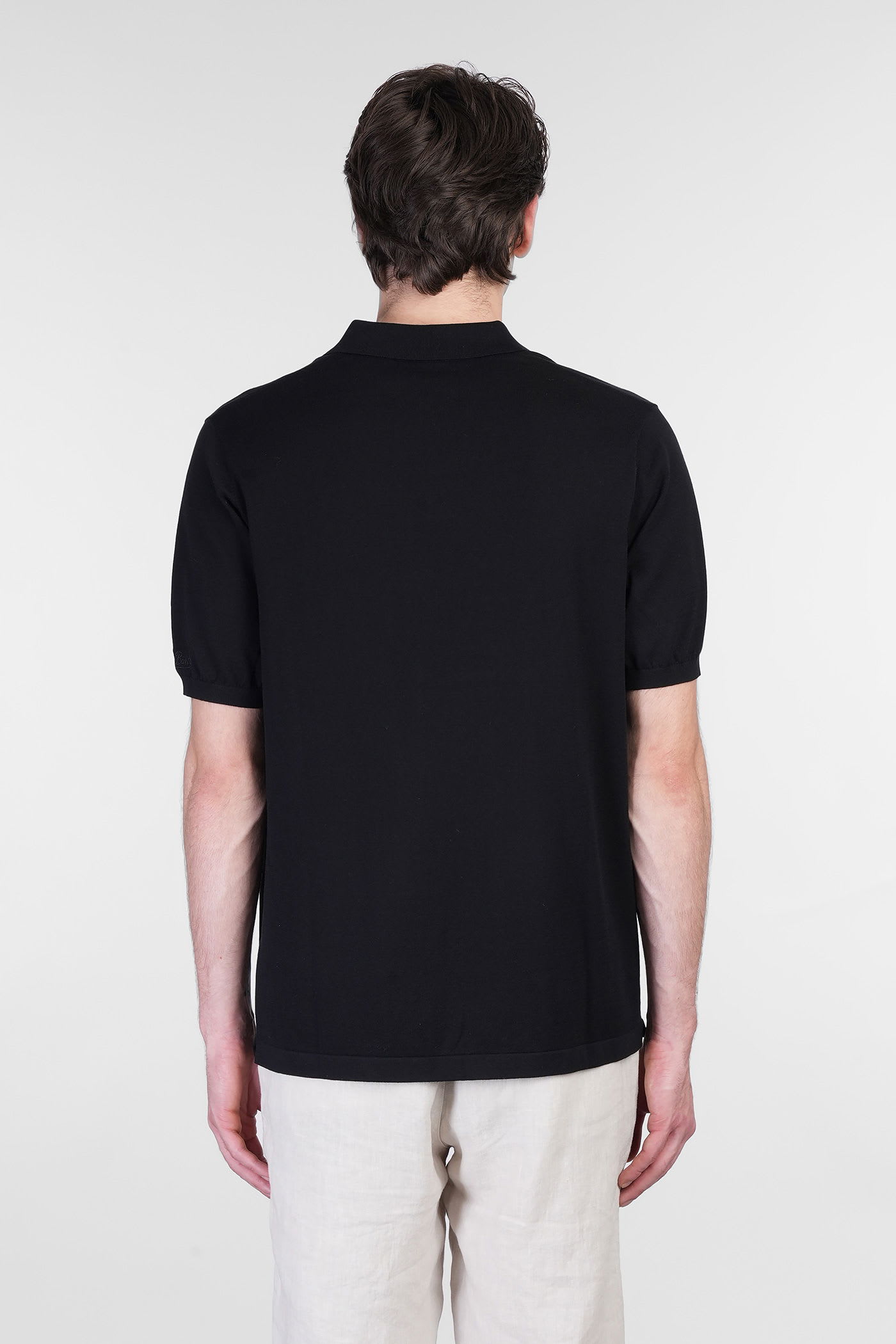 Mc2 Saint Barth Solan Polo In Black Cotton In Black