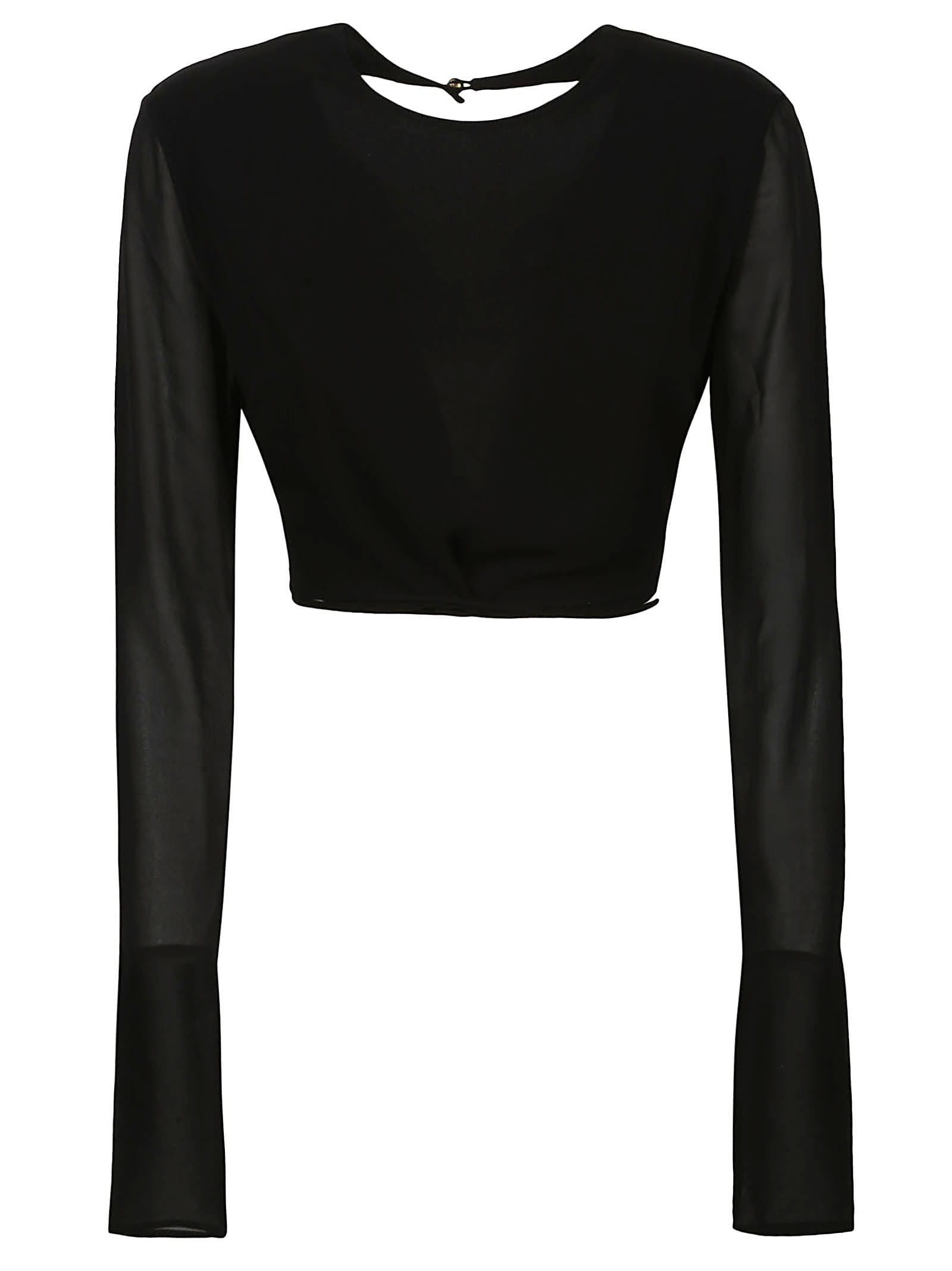The Andamane Lea Open Back Cropped Top In Black