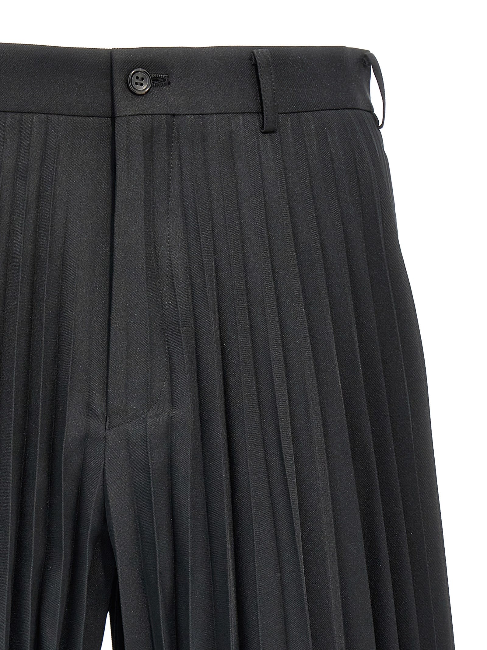 Shop Comme Des Garçons Homme Deux Pleated Bermuda Shorts In Black