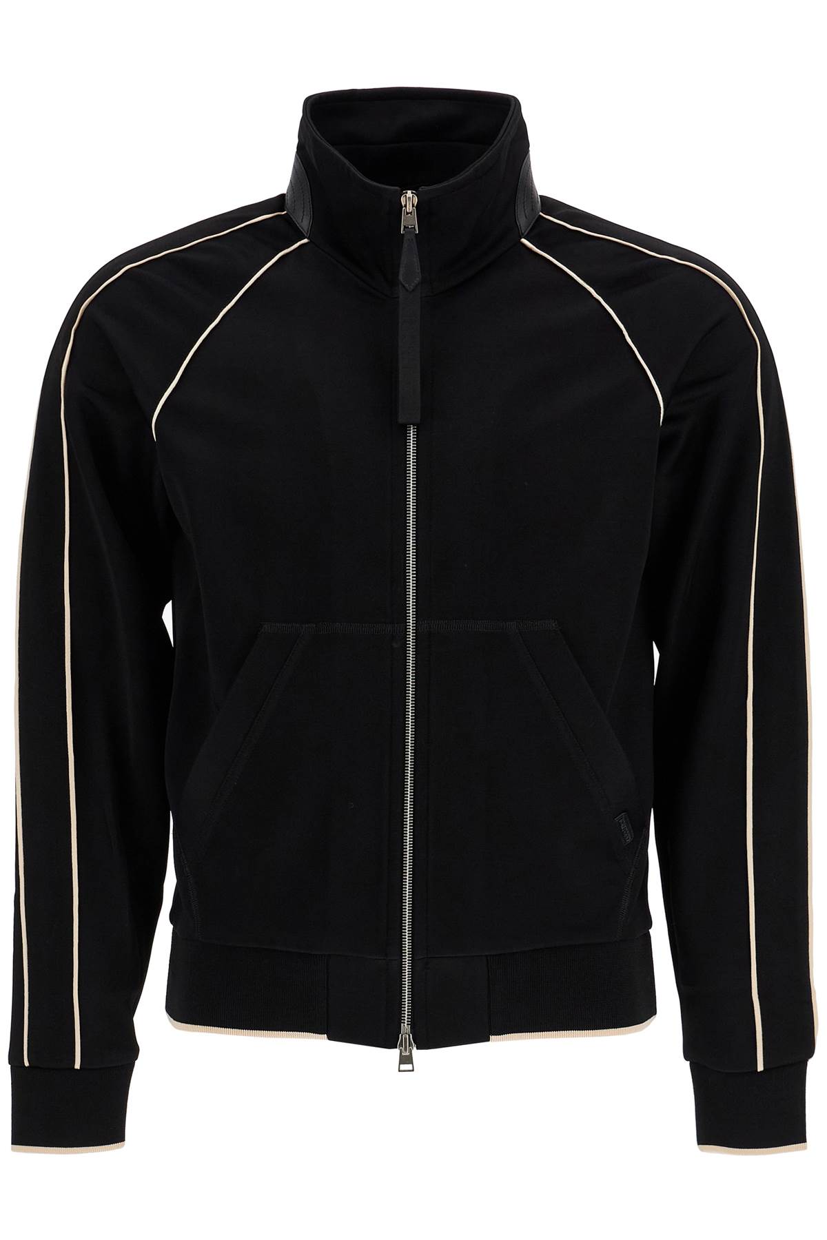 Shop Tom Ford V-neck Viscose Zip-up In Black (black)