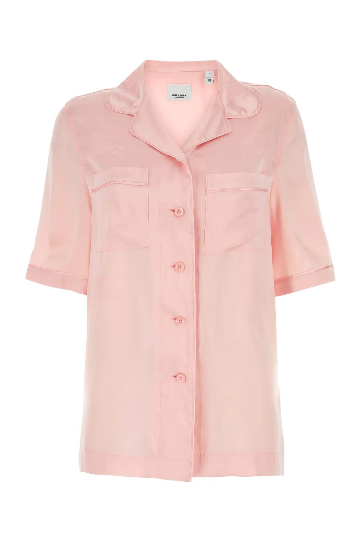 Burberry Ekd Jacquard Silk Pyjama Shirt In Pink