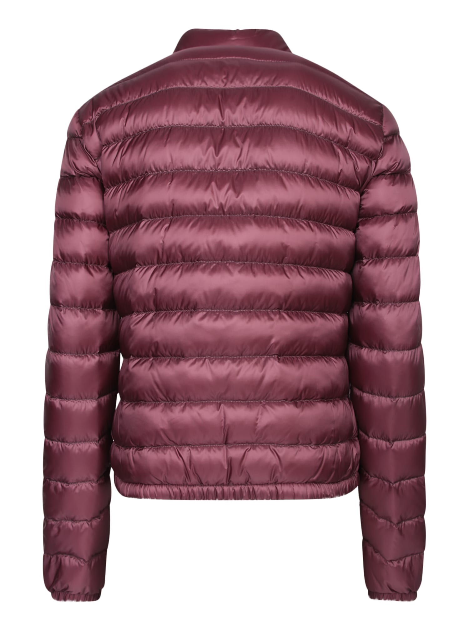 Shop Moncler Lans Down Jacket Bordeaux