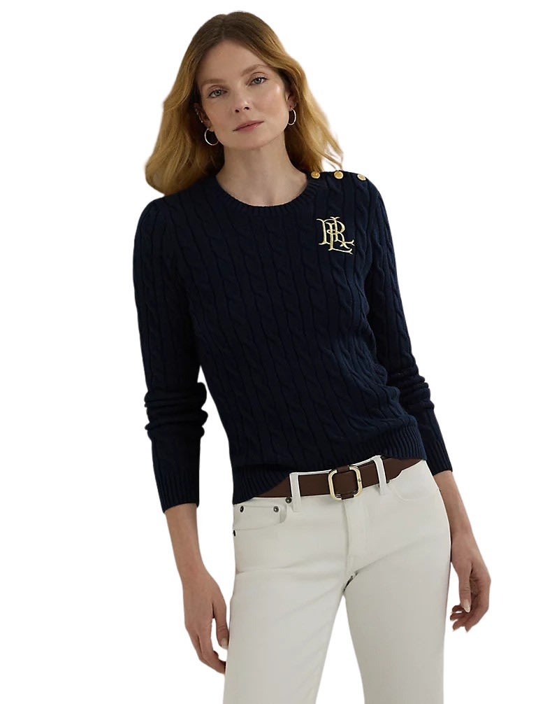 Ralph Lauren Montiva Long Sleeve Pullover In Black