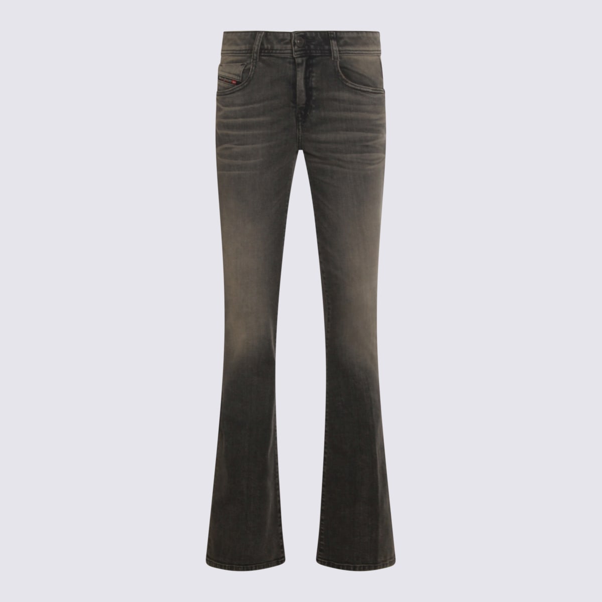 Diesel Grey Cotton Denim Jeans In Black