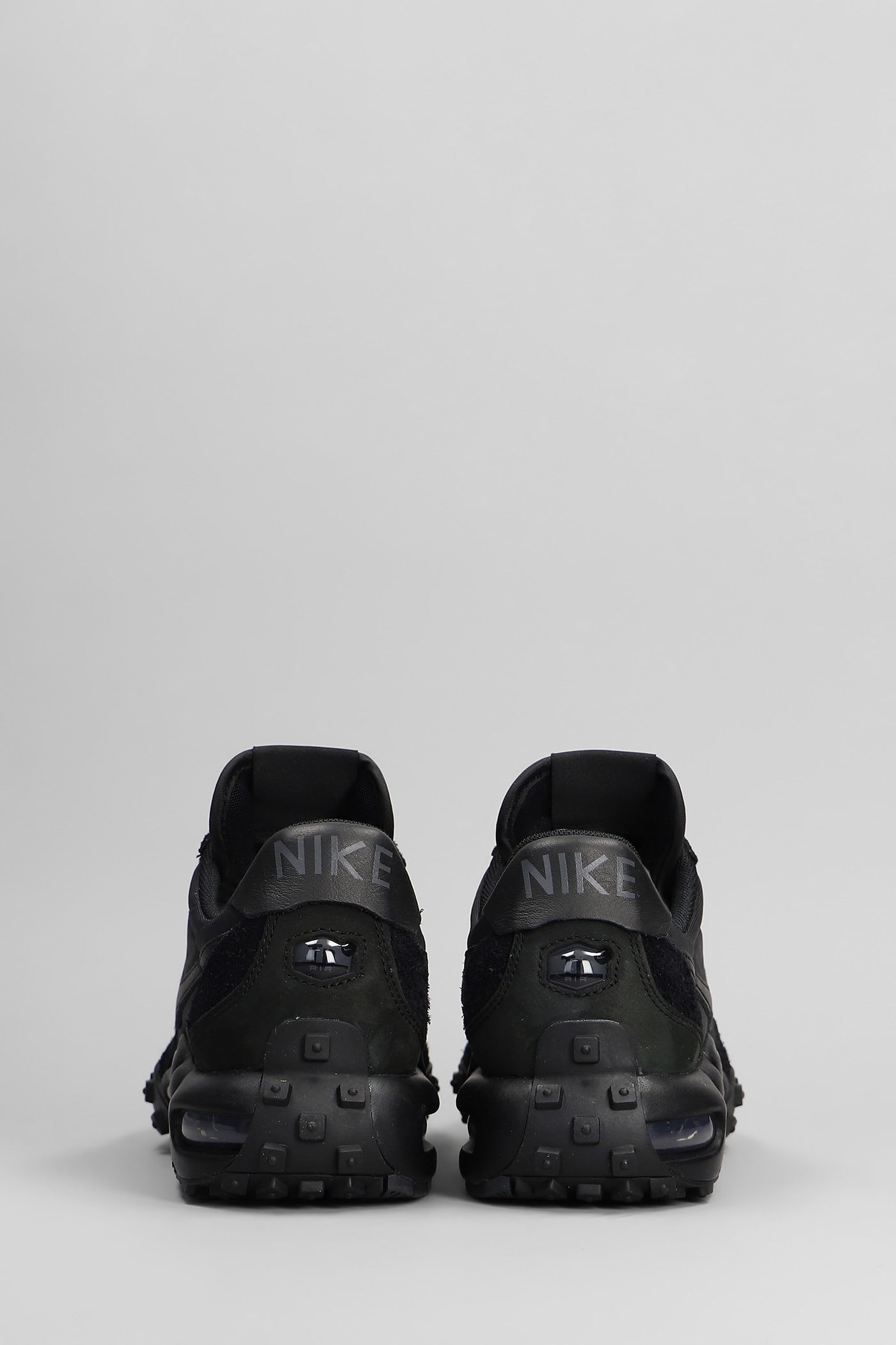 Nike Air Max Waffle Sneakers In Black Suede And Fabric In Black