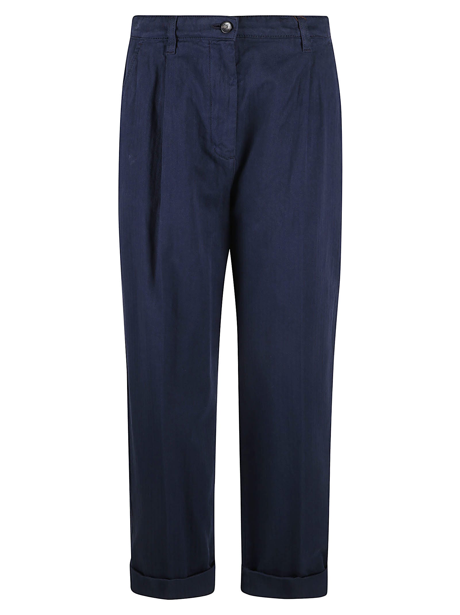 Shop Etro Buttoned Classic Trousers In Blue