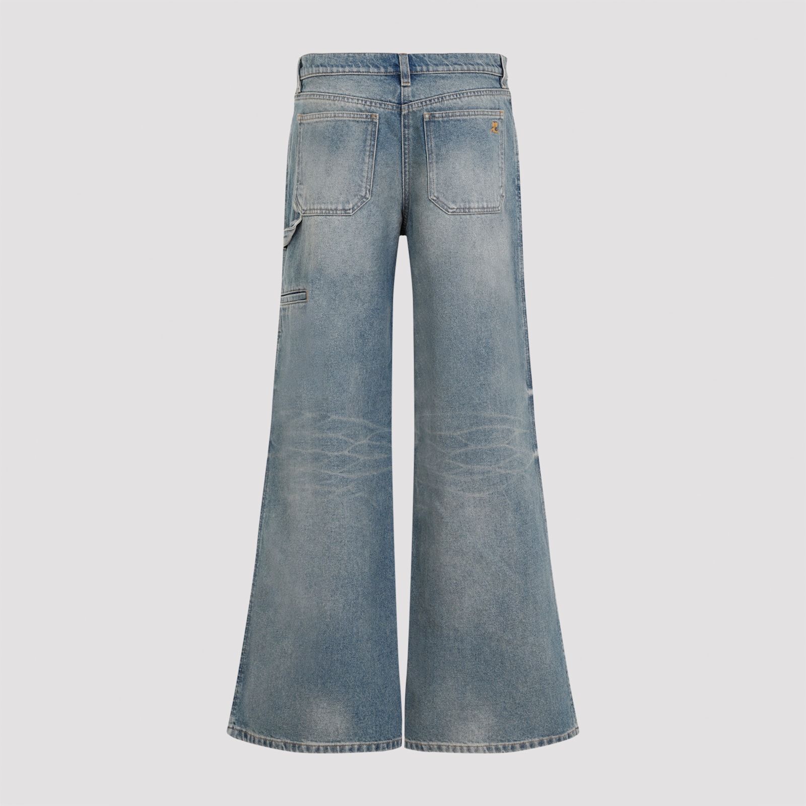 Shop Courrèges Hammer Baggy Jeans In Vintage Medium Blue