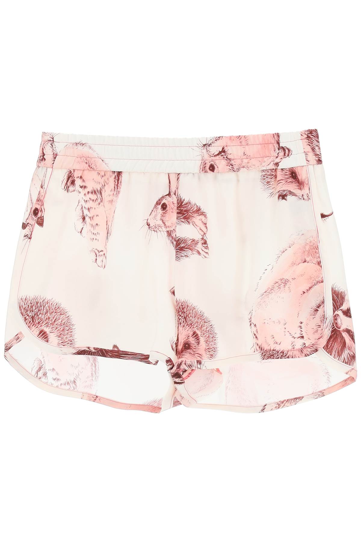 Shop Stella Mccartney Silk Shorts In Pink (white)