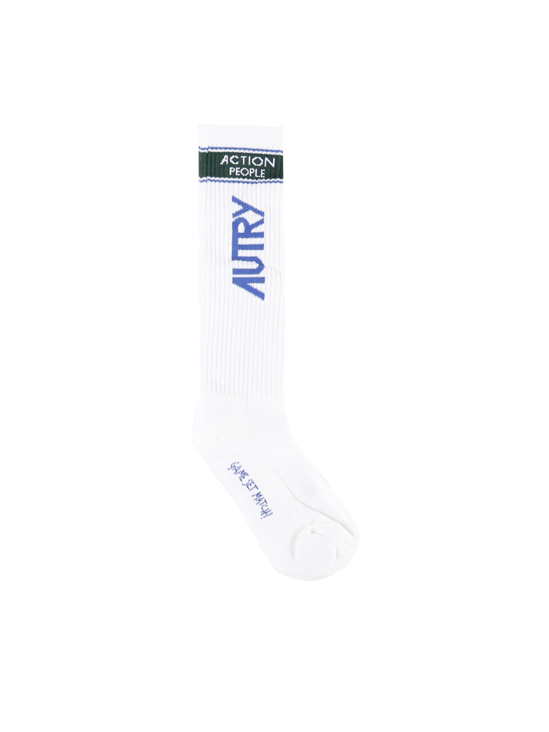Autry Socks With Logo In Wht/bl