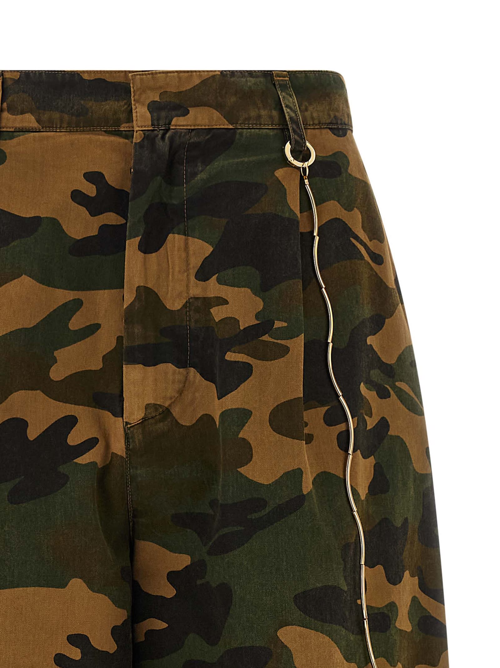 Darkpark Danielle Pants In Camouflage Cotton In Brown