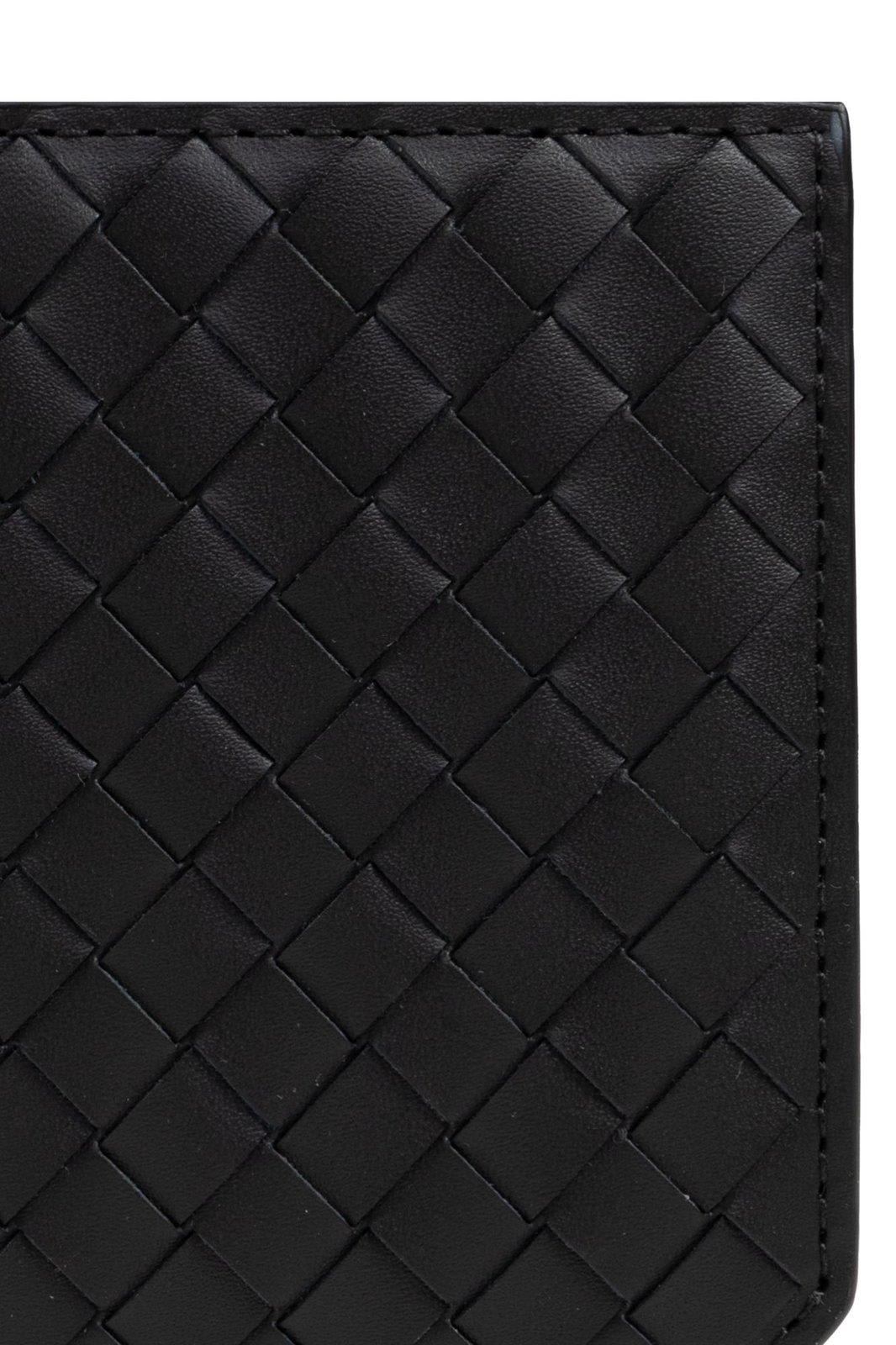 Shop Bottega Veneta Intrecciato Bi-fold Wallet In Black