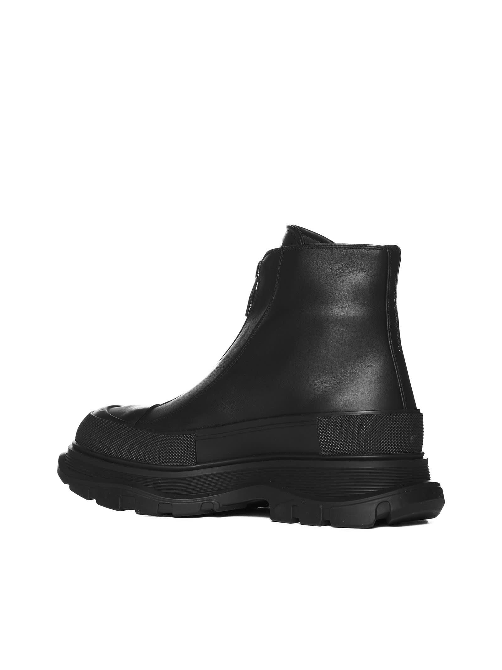 Alexander Mcqueen Alexander Mc Queen Tread Slick Ankle Boots In Black/black