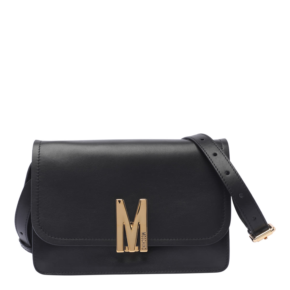 Shop Moschino M Crossbody Bag In Black
