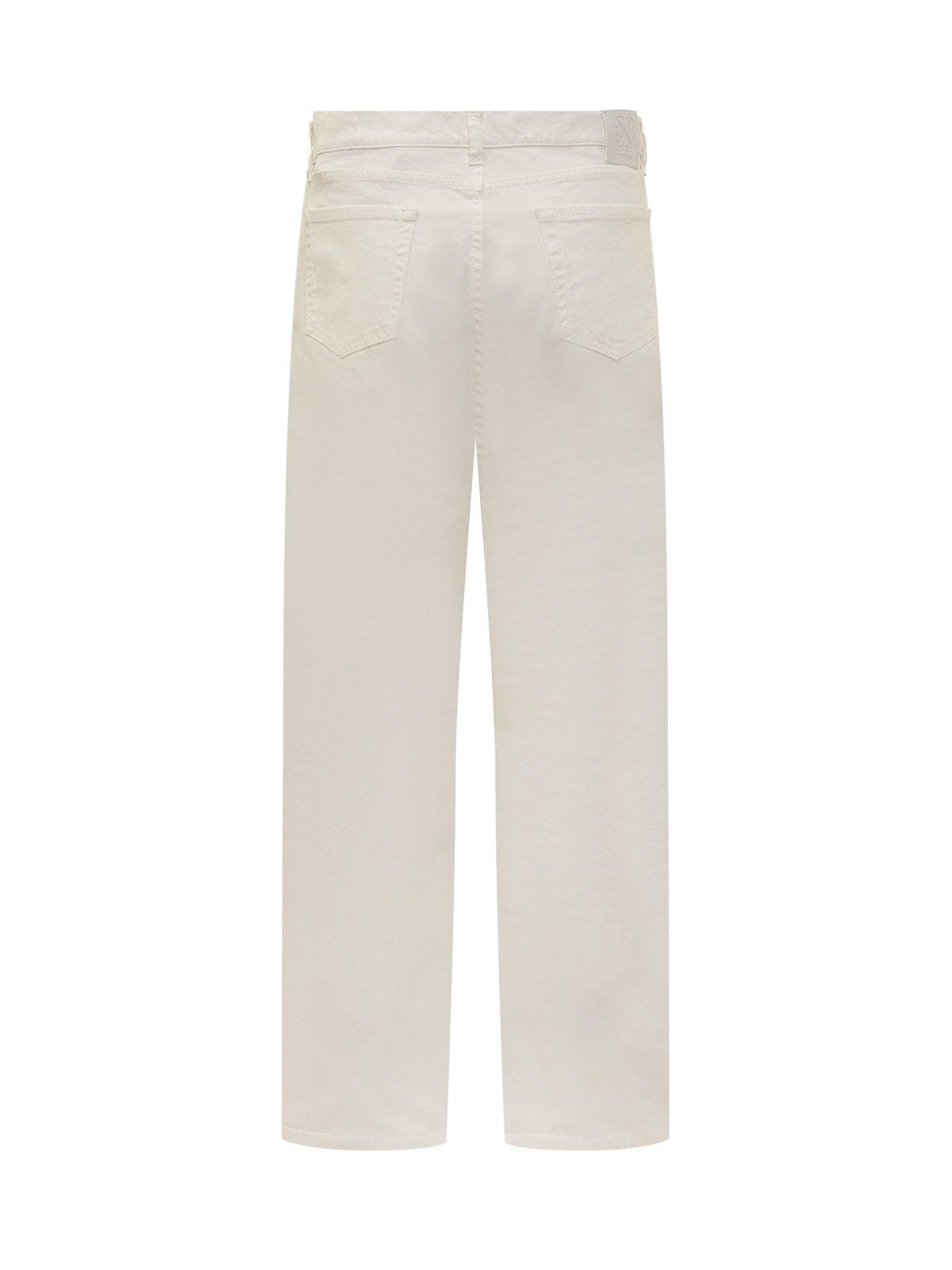 Shop Off-white Straight Leg Jeans In Bianco