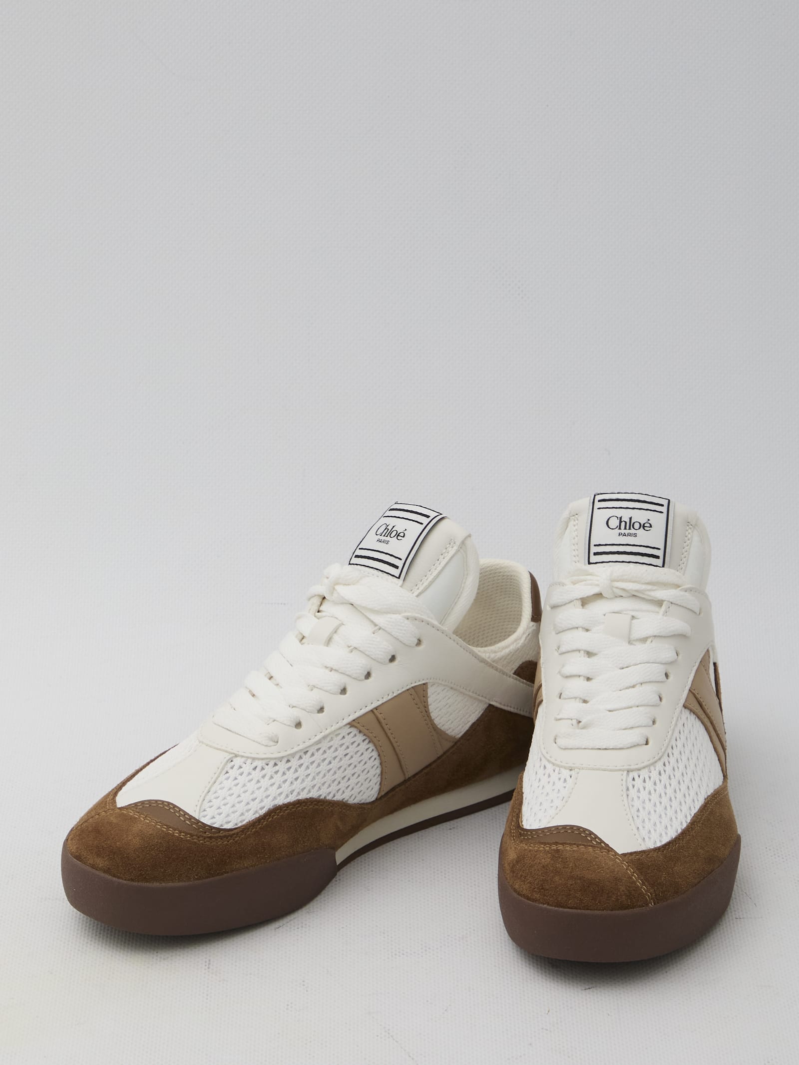 Chloé Chloe Kick Brown Sneakers In Natural Brown