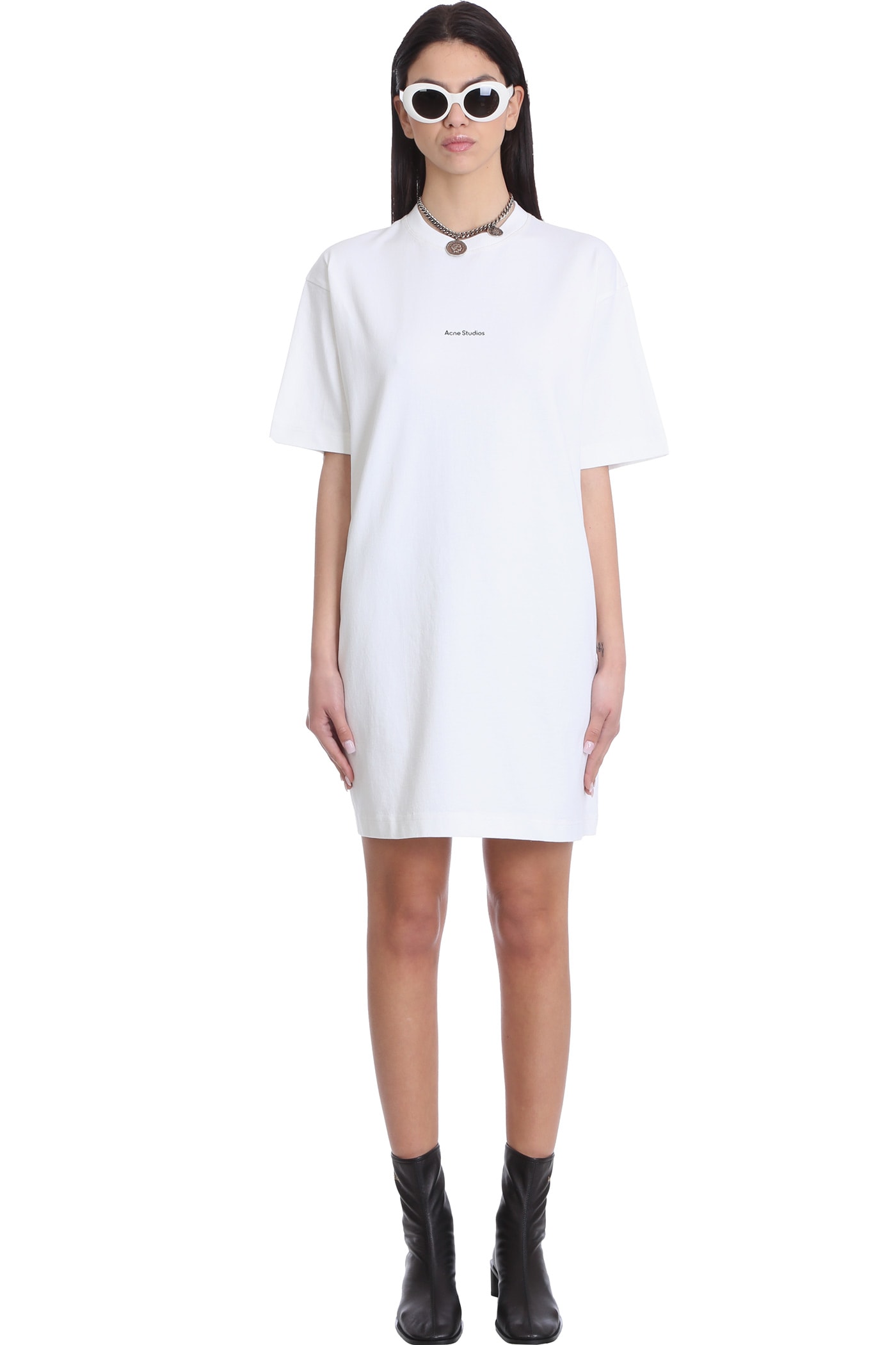ACNE STUDIOS ERIN STAMP T-SHIRT IN WHITE COTTON,A20281183