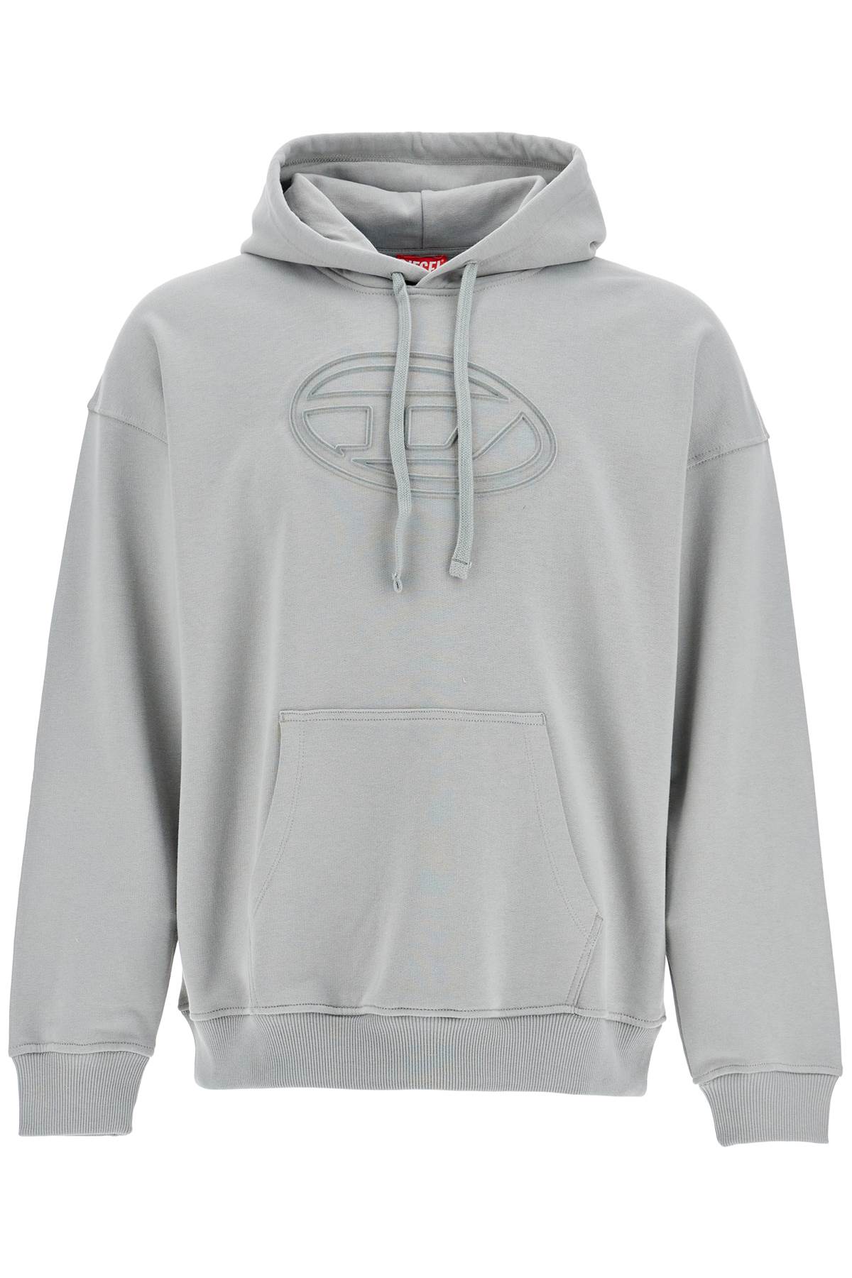 Mens Grey Cotton Hoodie With Kangaroo Pocket