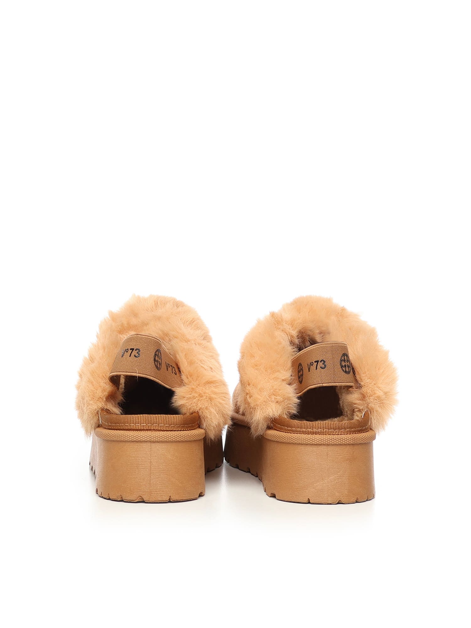V73 Sophie Slippers With Logo In Brown
