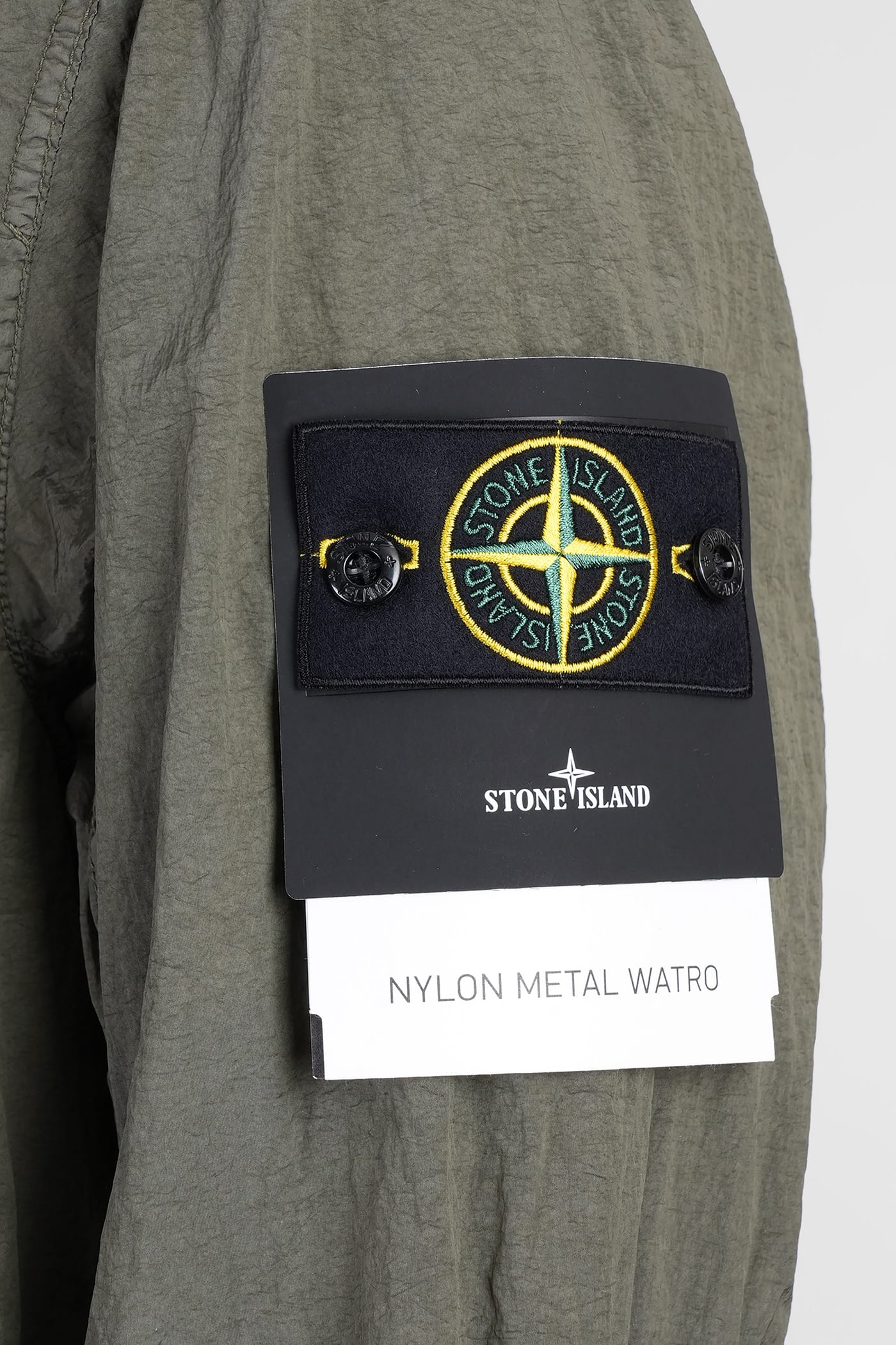 Stone Island Military Green Bomber Jacket With Iridescent Finish