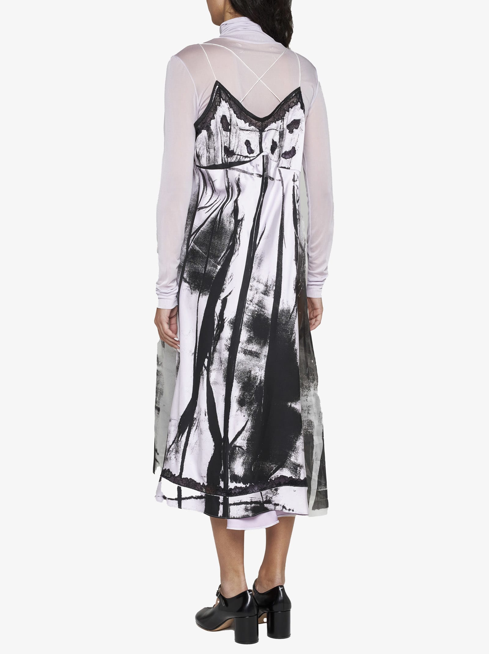 Shop Maison Margiela Dress In Lilac/pistachio