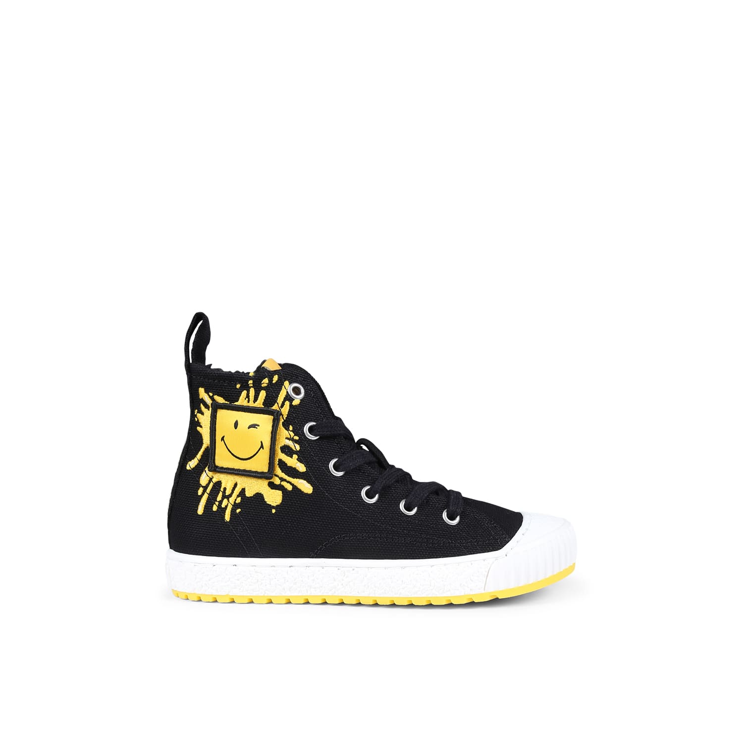 Marc Jacobs Black Sneakers For Kids With Smiley In Black
