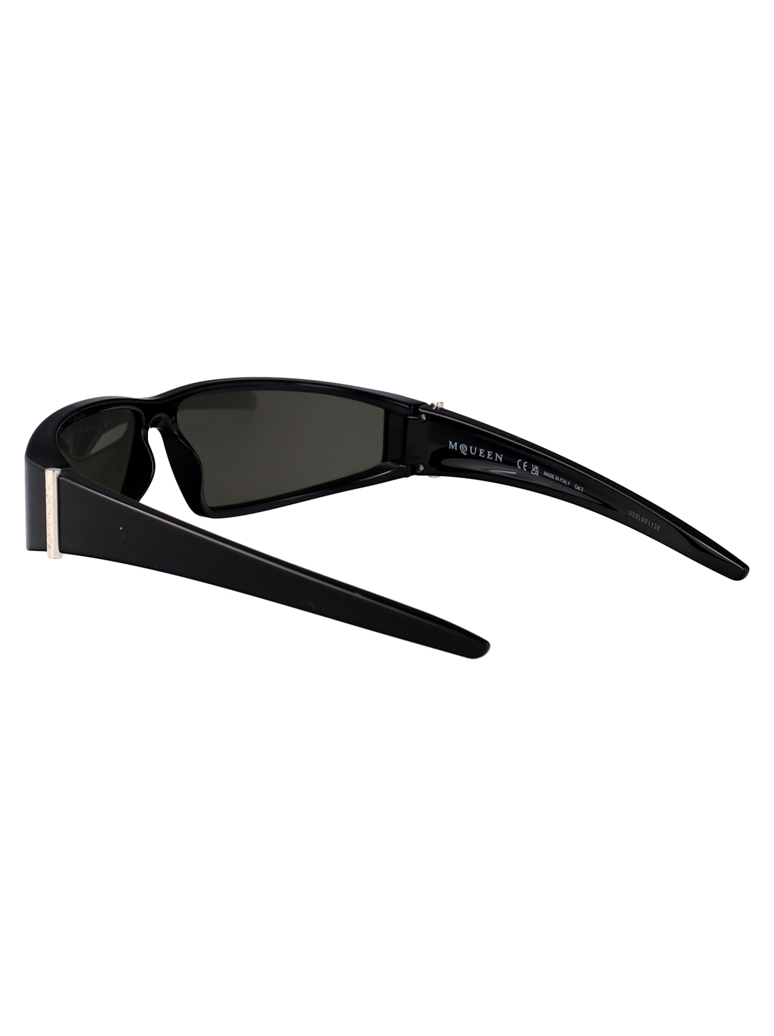 Alexander Mcqueen Black-black-grey Bio Injection Sunglasses In Black
