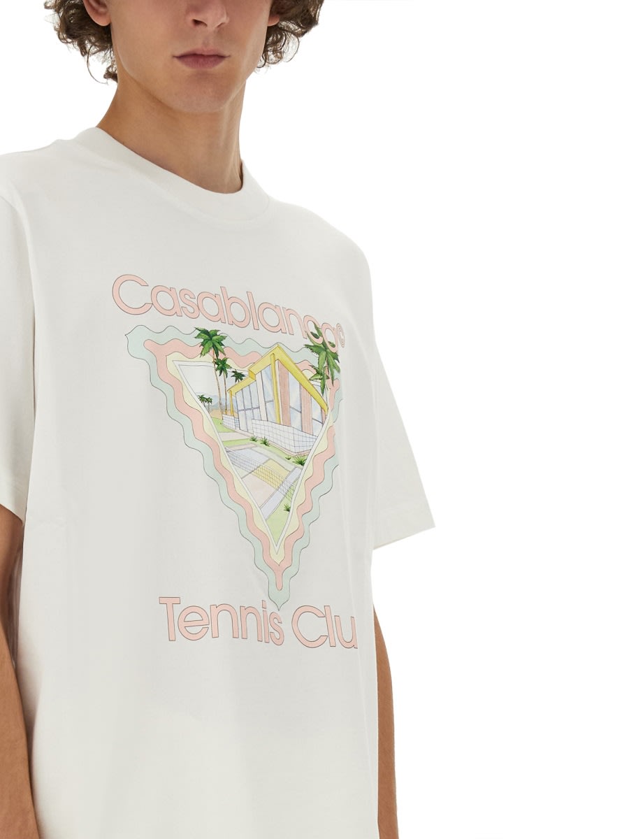 Shop Casablanca T-shirt With Print In White