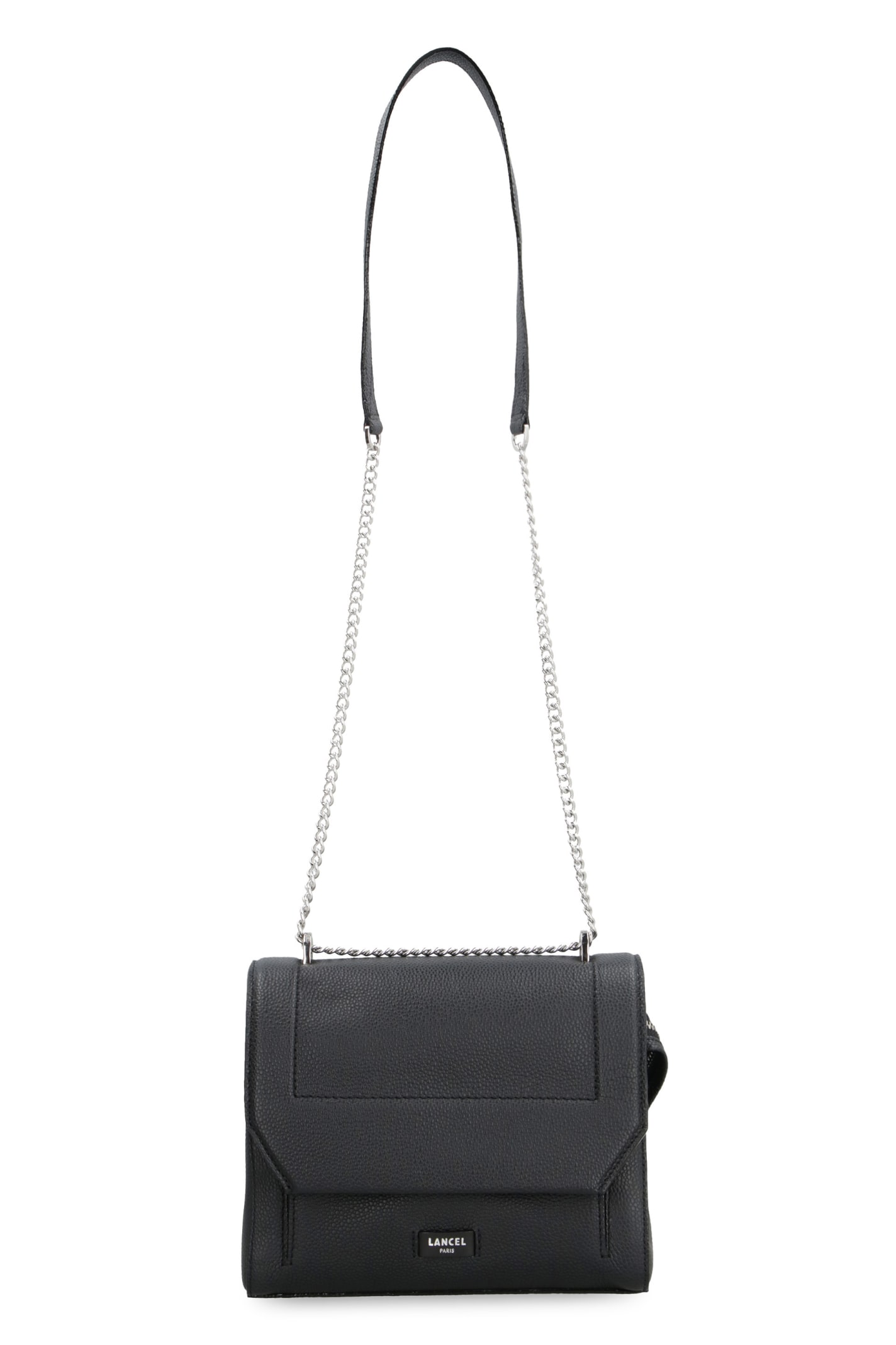 Shop Lancel Ninon Leather Handbag In Black