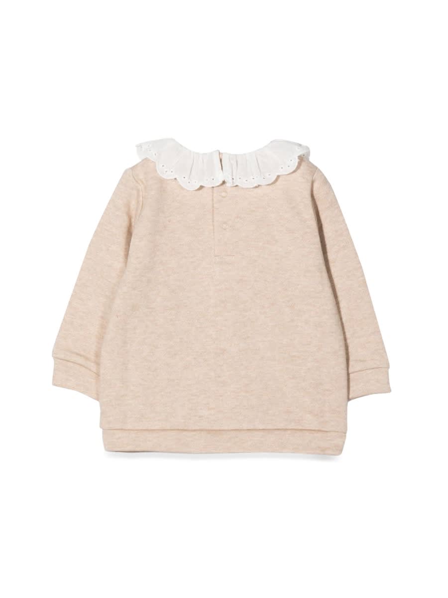 Shop Chloé Collared Sweatshirt In Beige
