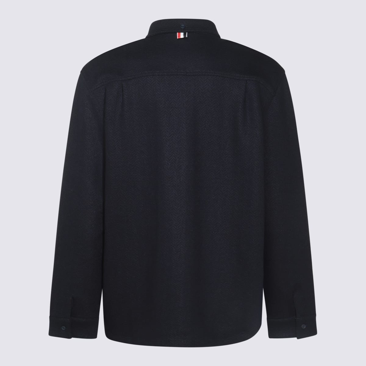Thom Browne Midnight Blue Cotton Blend Oversize Shirt In Navy