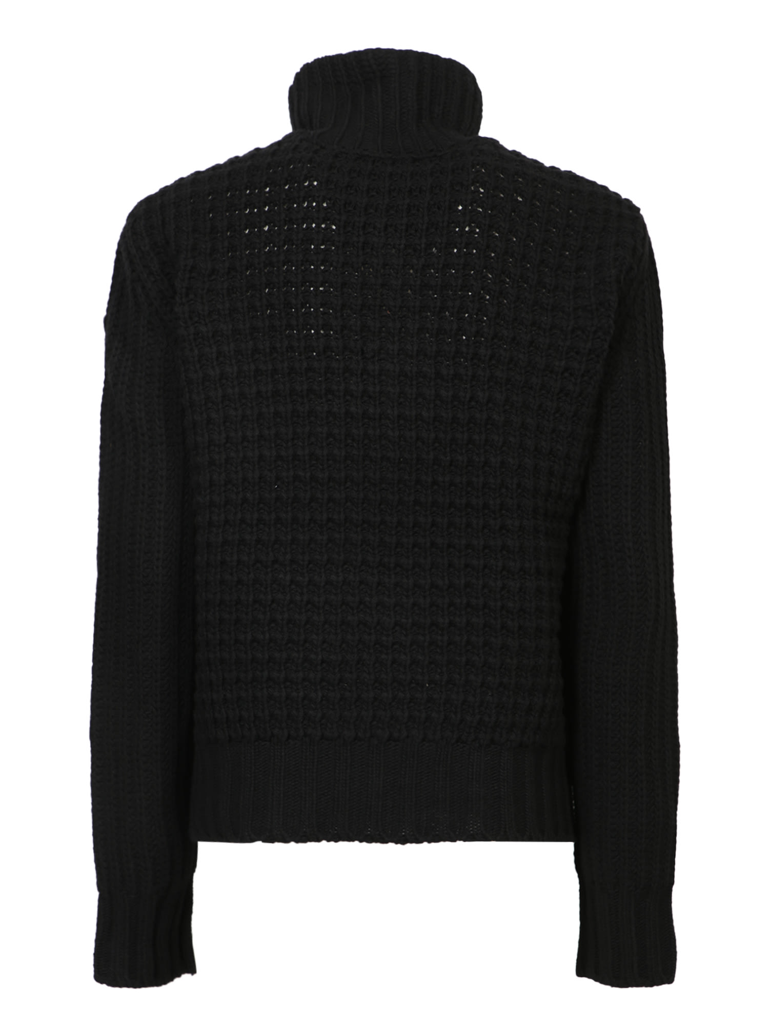 Shop Moncler Black Wool Down Cardigan