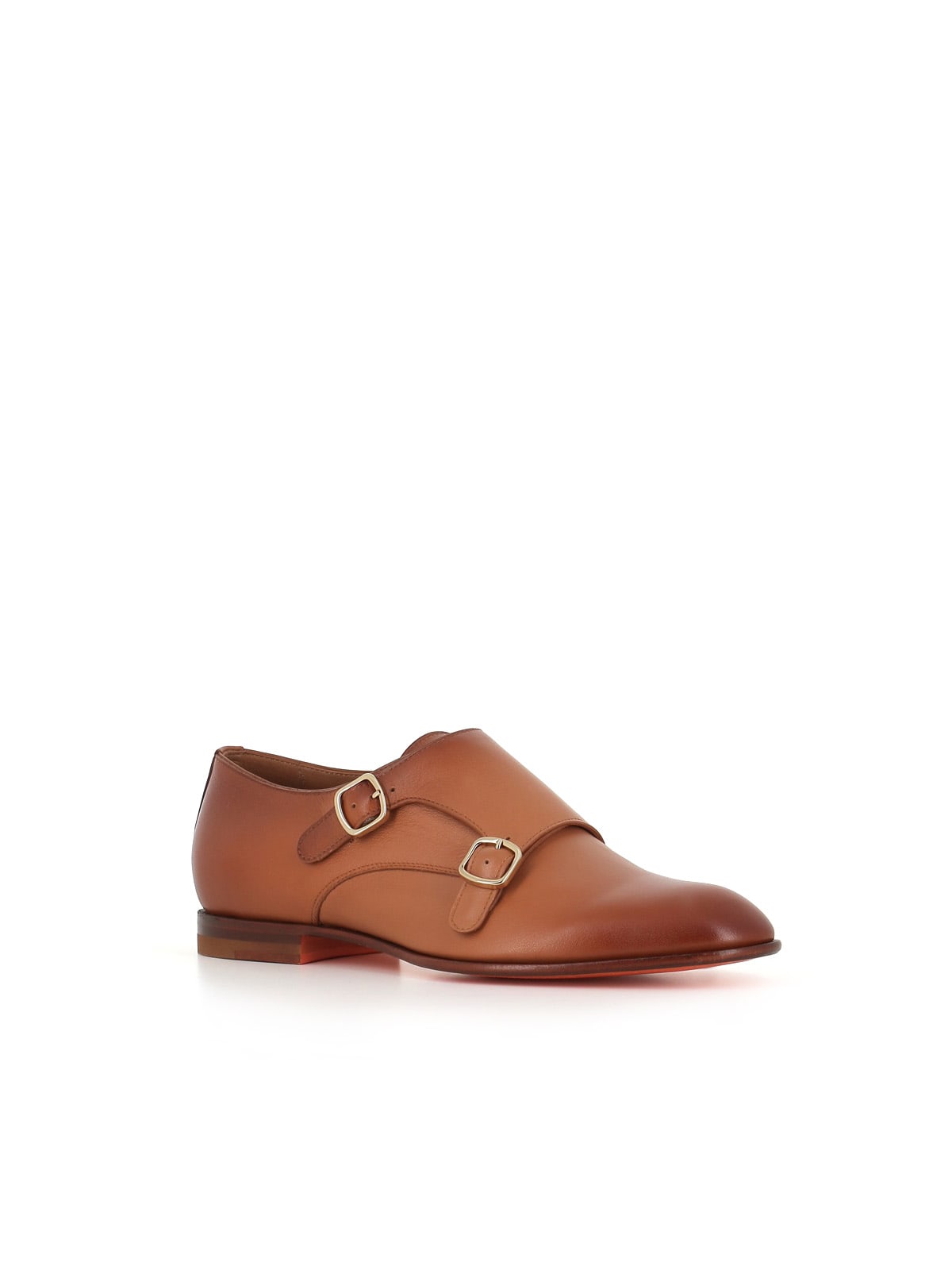 Shop Santoni Buckle Famedmonk In Marrone Chiaro