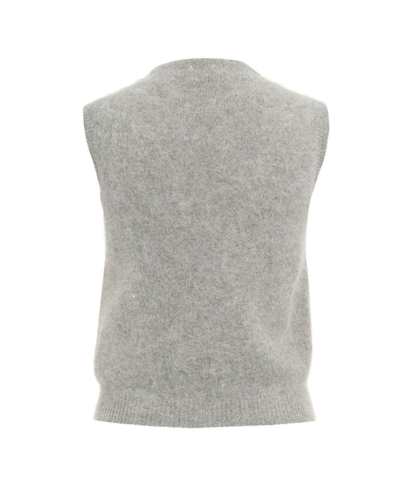 Shop Roberto Collina Crewneck Knit Tank Top In Grey