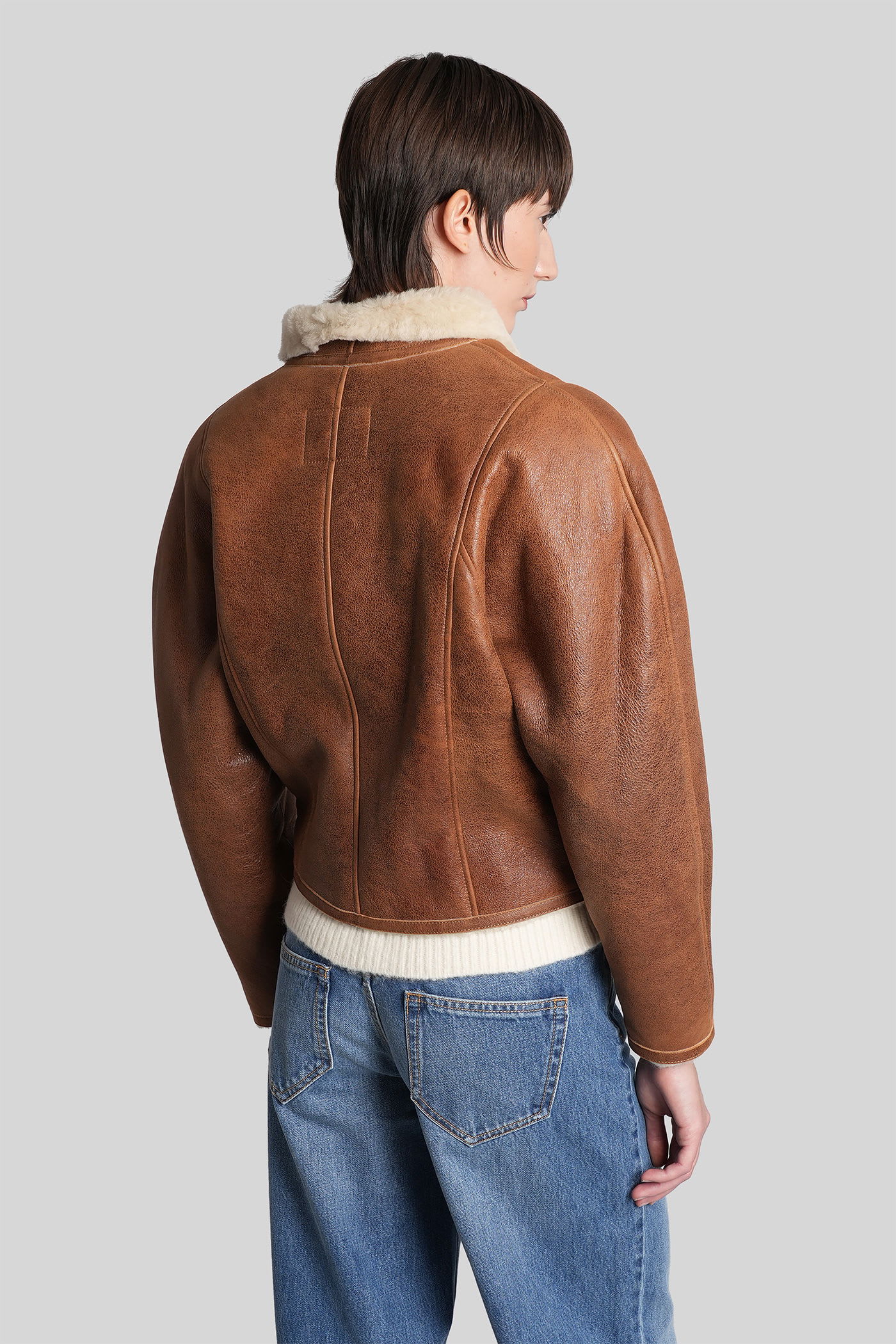 Isabel Marant Blondine Leather Jacket In Brown Leather In Brown