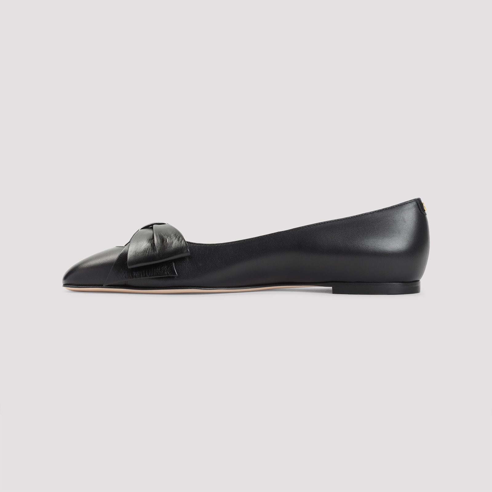 Valentino Leather Ballerinas With Iconic Bow Detail In Black
