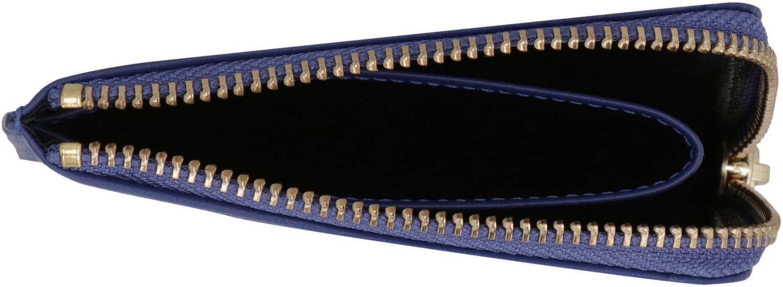 Shop Comme Des Garçons Leather Zipped Coin Purse In Blue