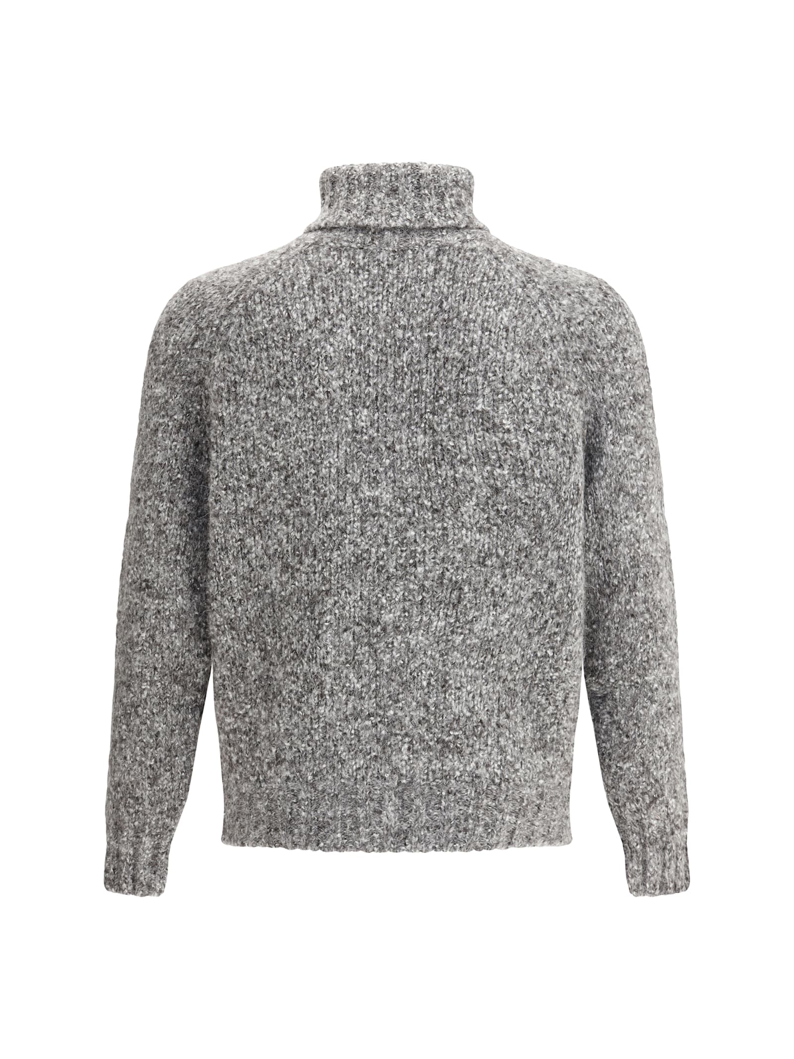 Brunello Cucinelli Men Buttoned Turtleneck Sweater In Neutral