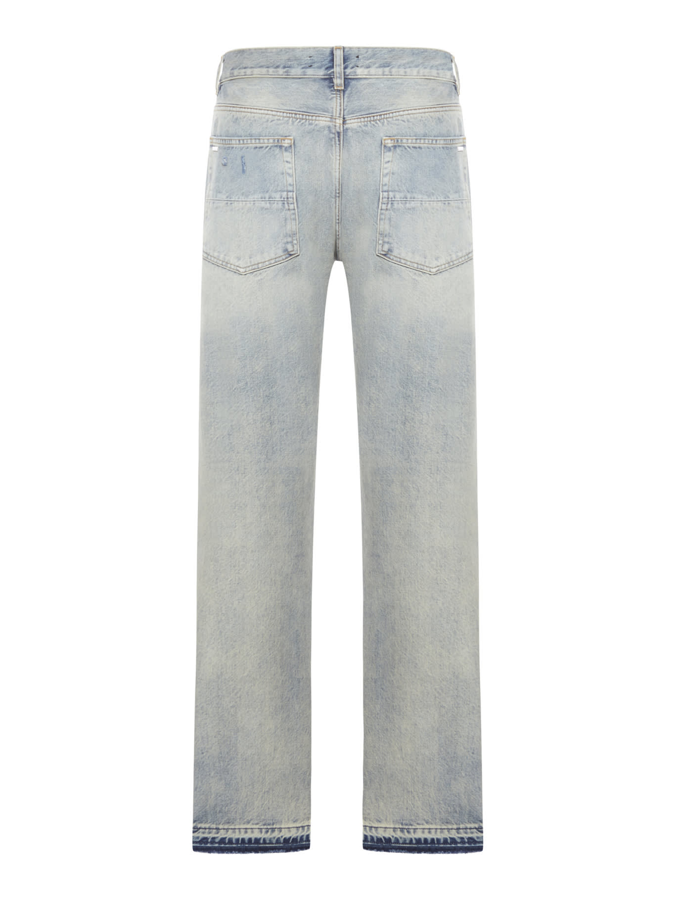 Shop Amiri Released Hem Straight Jean In Antique Indigo