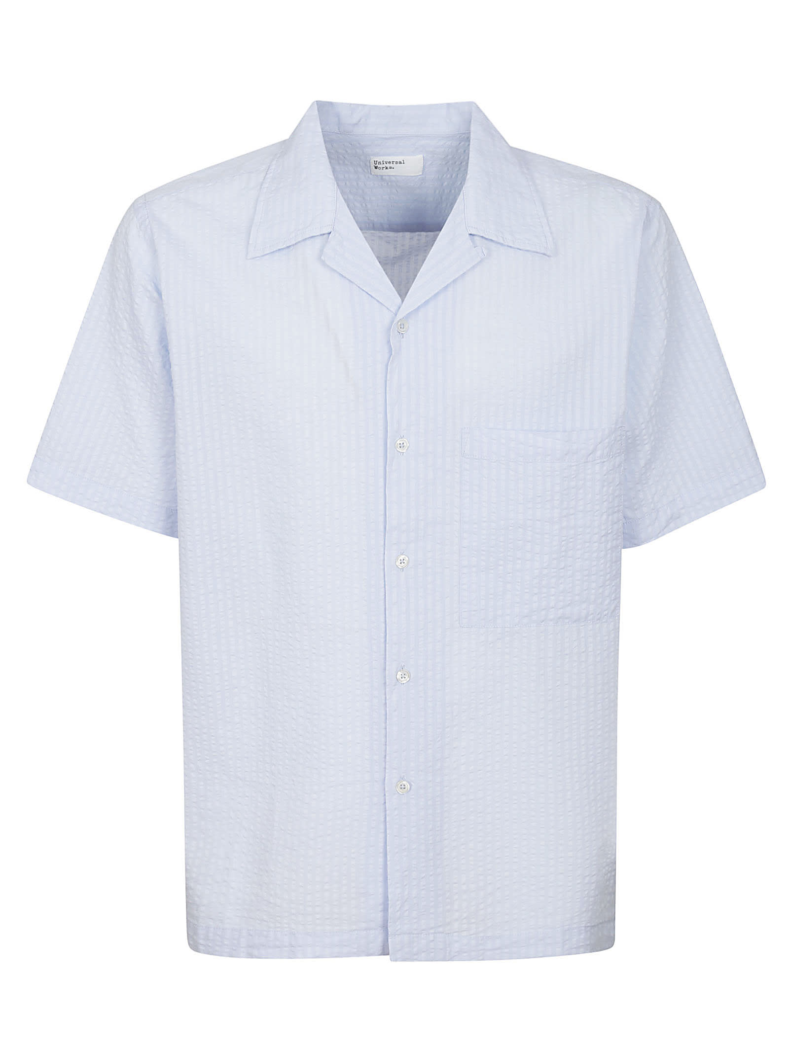 Universal Works Camp Ii Shirt In Pale Blue