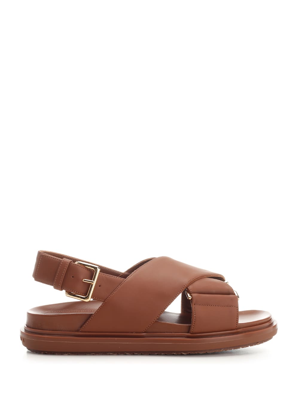 Shop Marni Cramel Brown Fussbett Sandal