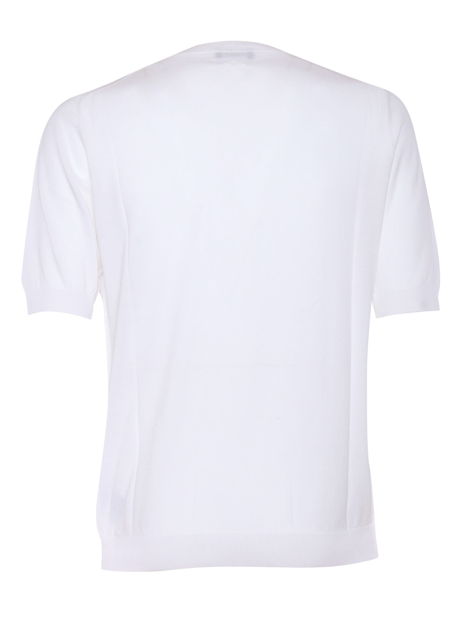 Ballantyne Knit Crew Neck T-shirt In White